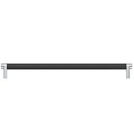 Emtek Select Concealed Surface 24″ (610mm) Center to Center, Appliance Pull with Rectangular Stem in Polished Chrome and Smooth Bar in Flat Black Finish