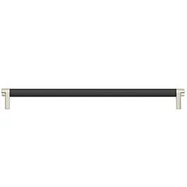 Emtek Select Concealed Surface 24″ (610mm) Center to Center, Appliance Pull with Rectangular Stem in Satin Nickel and Smooth Bar in Flat Black Finish