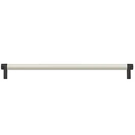 Emtek Select Concealed Surface 24″ (610mm) Center to Center, Appliance Pull with Rectangular Stem in Flat Black and Smooth Bar in Polished Nickel Finish