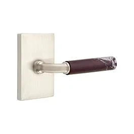 Emtek Select Dummy Rosso Levanto Handle with R-Bar Stem Modern Rectangular Rosette in Satin Nickel