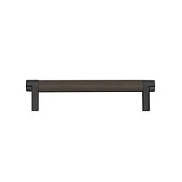 Emtek Select Oil Rubbed Bronze Smooth Bar 5″ (127mm) Center to Center with Rectangular Stem in Flat Black Overall Length 5-3/4” Inch Cabinet Pull/Handle
