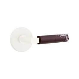 Emtek Select Passage Rosso Levanto Handle with L-Square Stem, Disk Rosette in Matte White, Right Handle