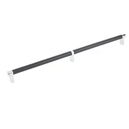 Emtek Select Polished Chrome Rectangular Stem 16″ (406mm) Center to Center with Smooth Bar in Oil Rubbed Bronze, Overall Length 16-3/4″ (425.5mm) Cabinet Pull/Handle