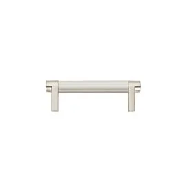 Emtek Select Polished Nickel Smooth Bar 3-1/2″ (89mm) Center to Center with Rectangular Stem in Satin Nickel Overall Length 4-1/4″ Inch Cabinet Pull/Handle