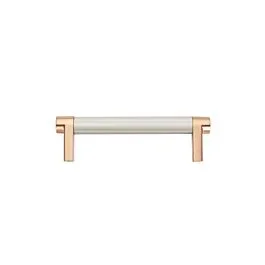 Emtek Select Polished Nickel Smooth Bar 4″ (102mm) Center to Center with Rectangular Stem in Satin Copper Overall Length 4-3/4” Inch Cabinet Pull/Handle