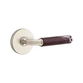 Emtek Select Privacy Rosso Levanto Handle with R-Bar Stem Disk Rosette in Satin Nickel, Right Handle