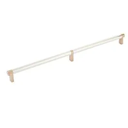 Emtek Select Satin Copper Rectangular Stem 16″ (406mm) Center to Center with Smooth Bar in Polished Nickel, Overall Length 16-3/4″ (425.5mm) Cabinet Pull/Handle