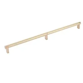 Emtek Select Satin Copper Rectangular Stem 20″ (508mm) Center to Center with Knurled Bar in Satin Brass, Overall Length 20-3/4″ (527mm) Cabinet Pull/Handle