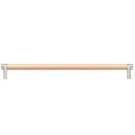 Emtek Select Satin Copper Smooth Bar 12″ (305mm) Center to Center with Rectangular Stem in Polished Nickel Overall Length 12-3/4″ Inch Cabinet Pull/Handle
