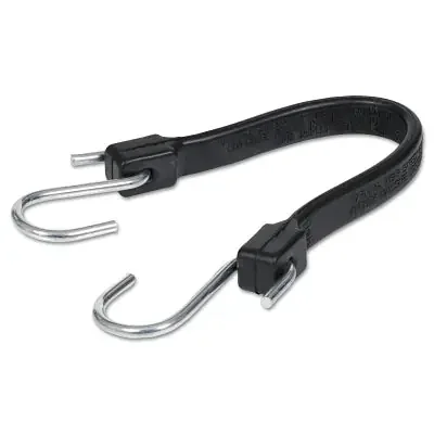 EPDM Rubber Strap, Zinc-Plated Steel Hooks, 14 in L
