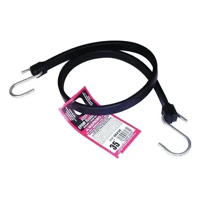EPDM Rubber Strap, Zinc-Plated Steel Hooks, 35 in L