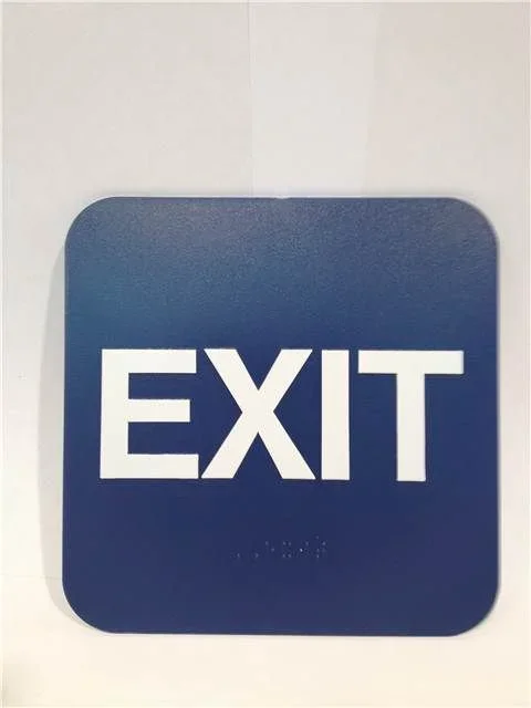 Exit ADA Blue Sign – Blue Finish by Don-Jo