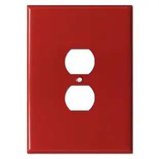 Extra Jumbo 6.38‘‘ Duplex Receptacle Wall Plate – Red