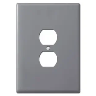 Extra Large 6.38‘‘ Duplex Electrical Plug Plate – Gray