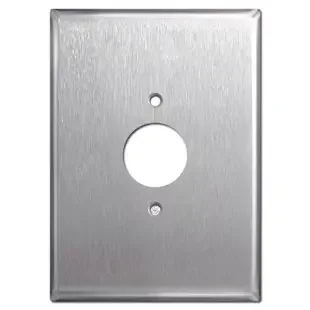 Extra Oversized 6.38‘‘ Single Outlet Cover – Stainless Steel