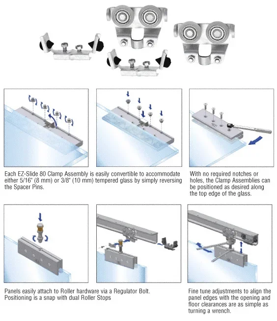 EZ-Slide 80 Rollers and Stops by C.R. Laurence