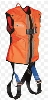 FALLTECH VEST HARNESS CONSTRUCTION GRADE 1D STANDARD NON-BELTED ORANGE LARGE/XL