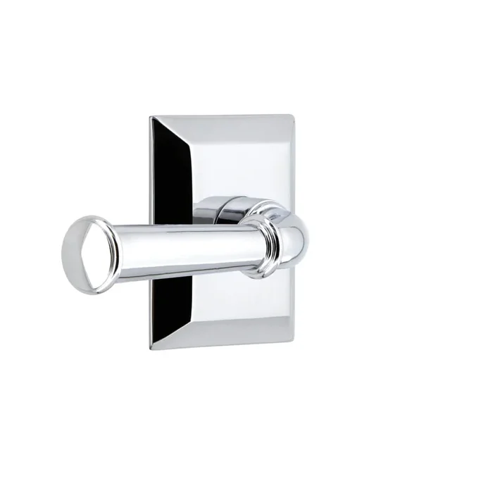 Fifth Avenue Square Rosette with Georgetown Lever in Bright Chrome – Grandeur