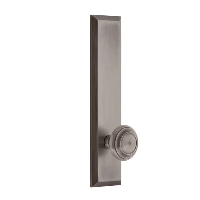 Fifth Avenue Tall Plate with Circulaire Knob in Antique Pewter – Grandeur