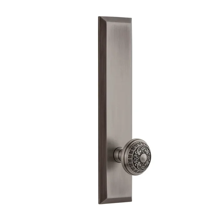 Fifth Avenue Tall Plate with Windsor Knob – Antique Pewter – Grandeur