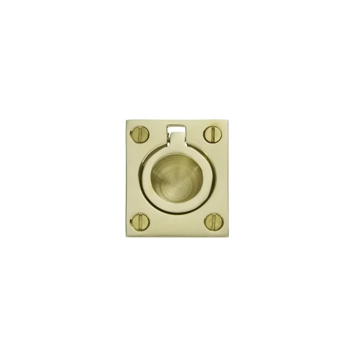 Flush Pull Lifetime Satin Brass Finish by Baldwin Estate
