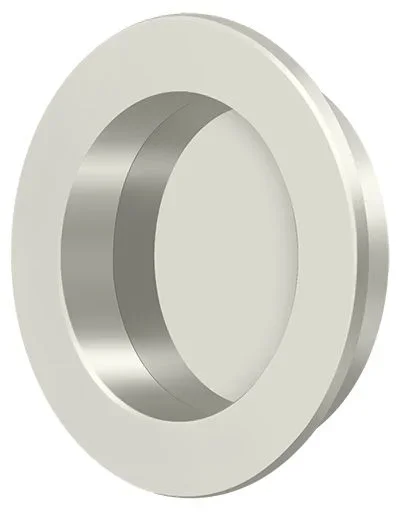 Flush Pull Round, HD, 2-3/8″, Solid Brass, Polished Nickel – Deltana