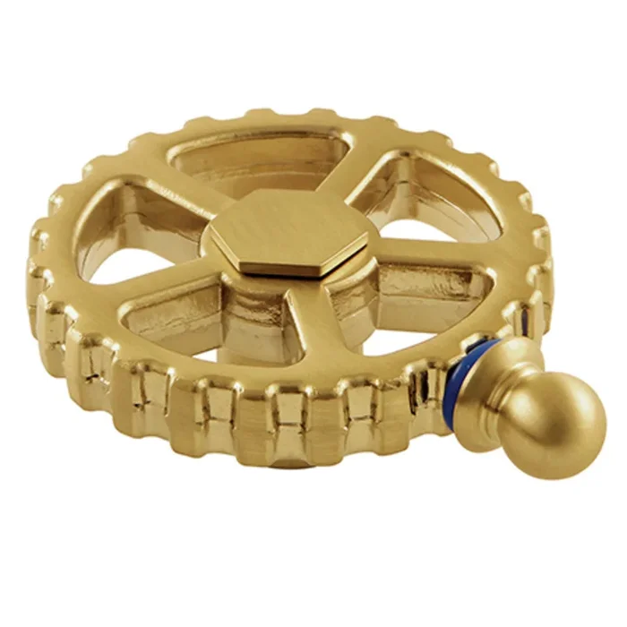 Fuller Brass Industrial Style Machine Gear Wheel Handle – Brushed Brass