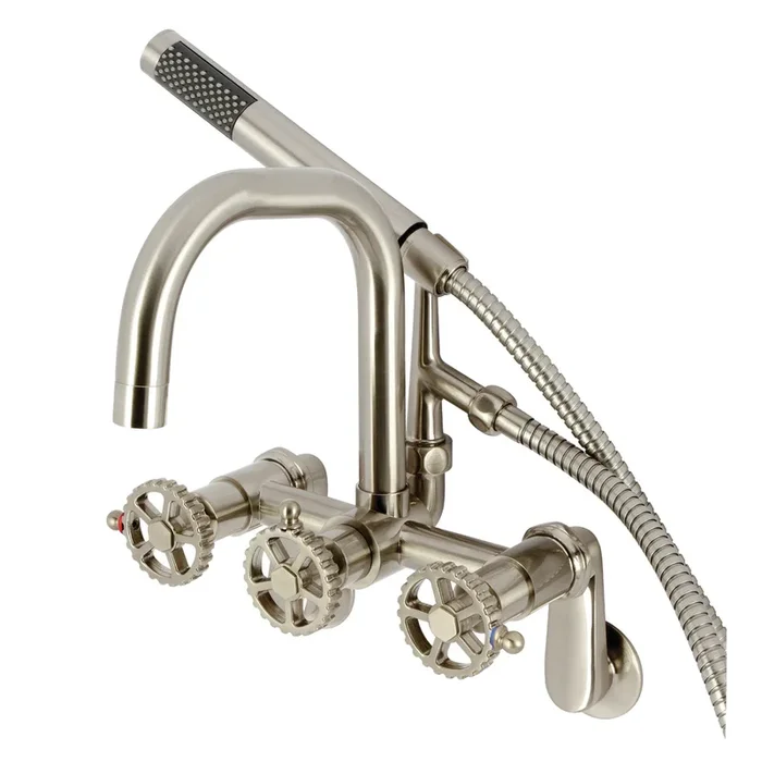 Fuller Wall Mount Clawfoot Tub Faucet, Brushed Nickel – Kingston Brass