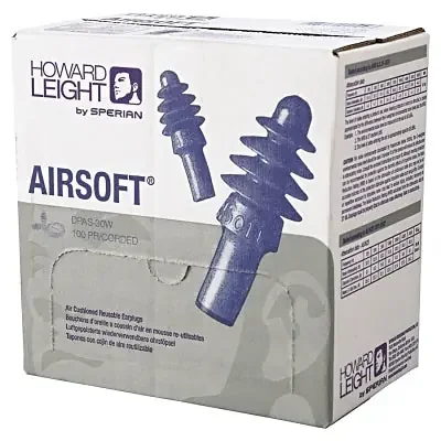 Fusion Multiple-Use Earplug, Thermoplastic Elastomer,Blue/White, Corded