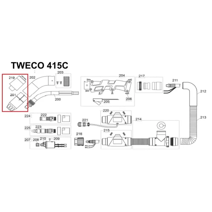 Gas Nozzle/Fume Shroud for ESAB CentroVac 415C