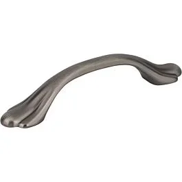 Gatsby Style 3 Inch (76mm) Center to Center, Overall Length 4-1/4 Brushed Pewter Kitchen Cabinet Pull/Handle