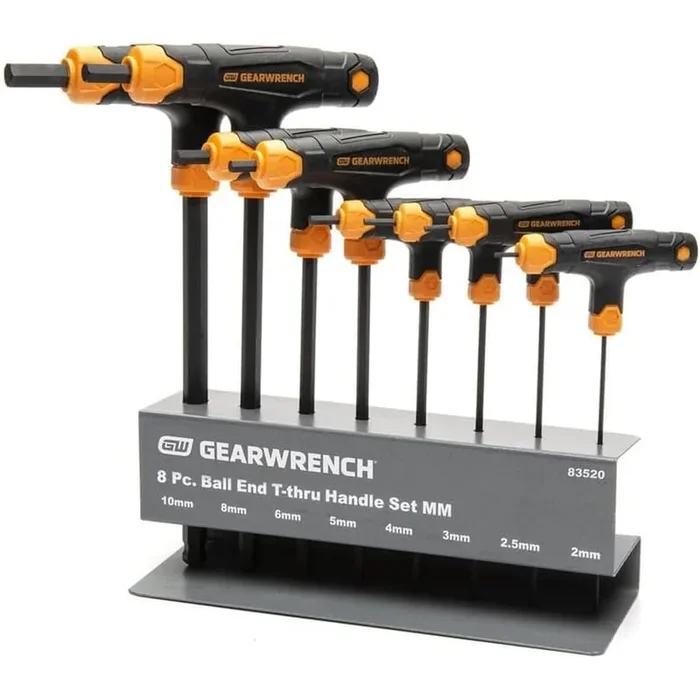 GearWrench 83520 8-Piece Metric Ball End T-Handle Hex Key Set