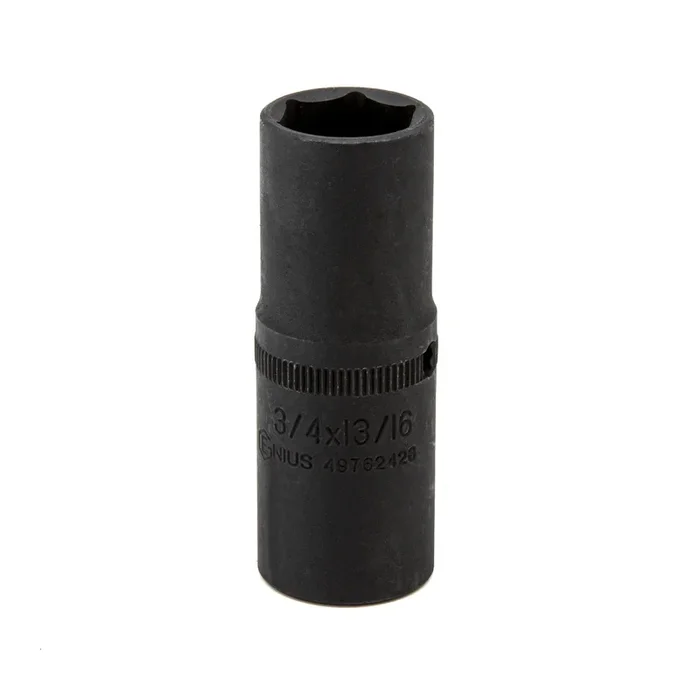 Genius Tools 1/2 Dr. 3/4″ × 13/16″ Extra-Thin Wall Flip Impact Socket (CR-Mo) – 49762426