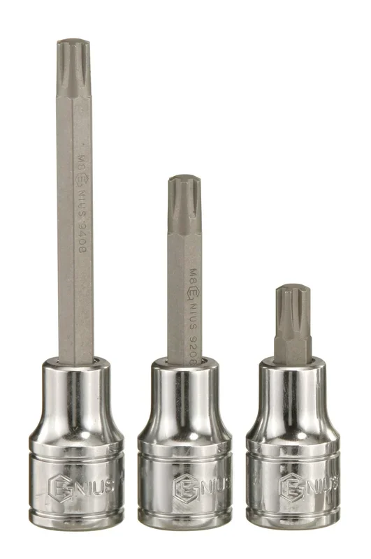 Genius Tools 1/2″ Dr. M5 Ribe Bit Socket, 80mmL – 408+9205
