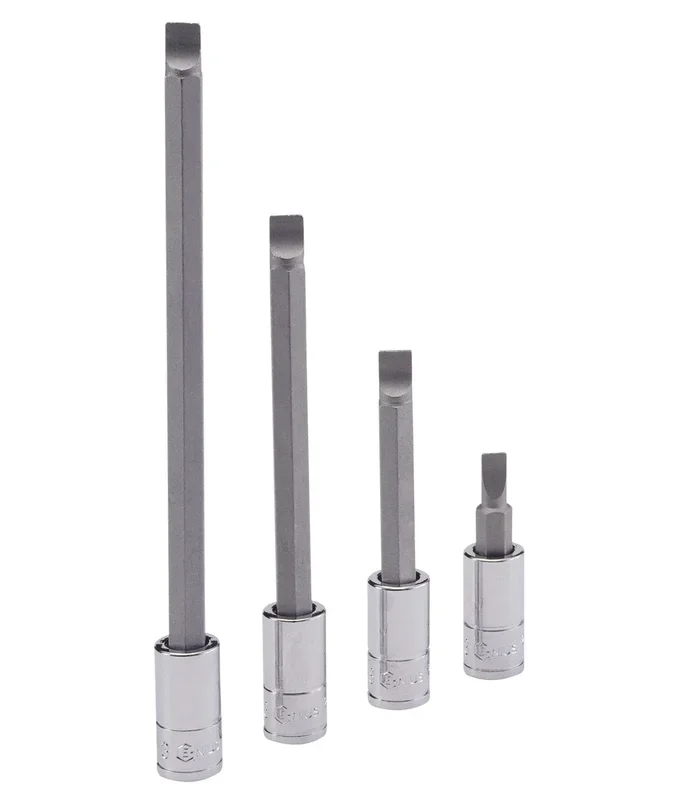 Genius Tools 1/4″ Dr. 0.8 x 5.0mm Slotted Bit Socket, 45mmL – 208+1155