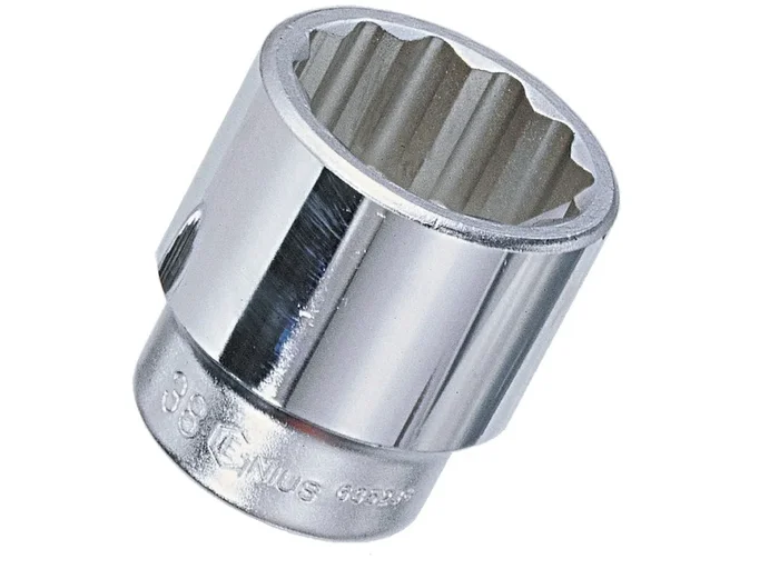 Genius Tools 1″ Dr. 3-7/16″ Hand Socket (12-Point) (CR-Mo) – 877110