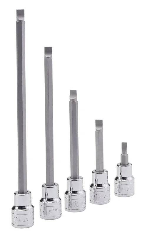 Genius Tools 3/8″ Dr. 0.6 x 4.0mm Slotted Bit Socket, 220mmL – 308+1840