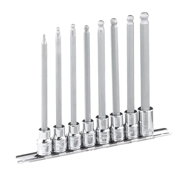 Genius Tools 8 Piece 3/8″ Dr. Metric Wobble Hex Bit Socket Set – BS-308WHL