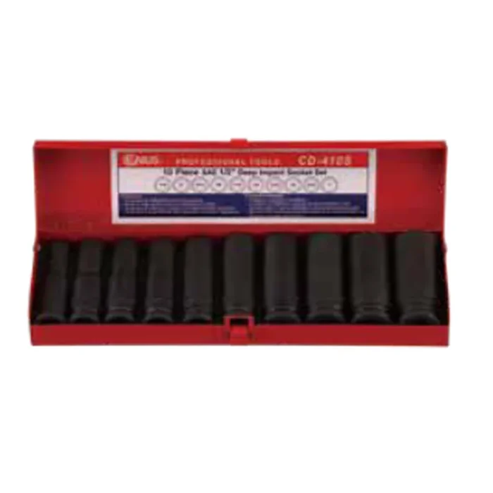 Genius Tools GNSCD410S 1/2″Dr.Deep Imp.S.Sae 10Pcs