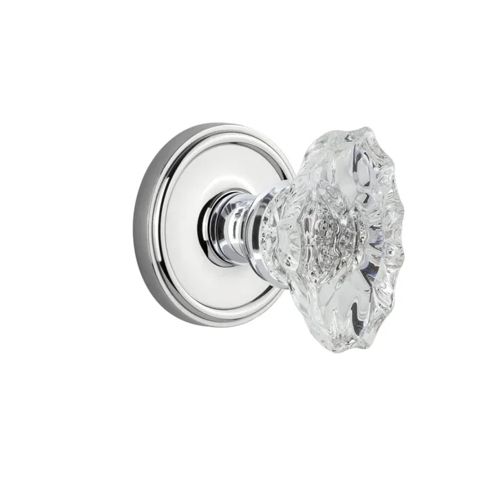 Georgetown Rosette with Biarritz Crystal Knob – Bright Chrome Double Dummy