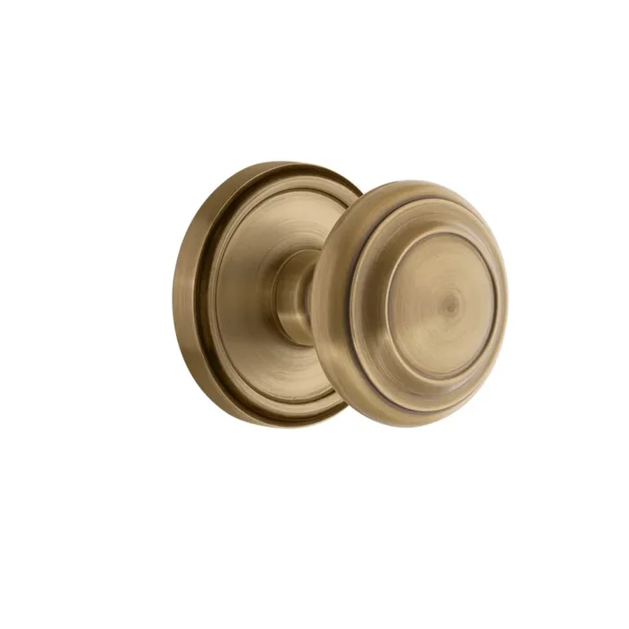 Georgetown Rosette with Circulaire Knob – Vintage Brass Finish