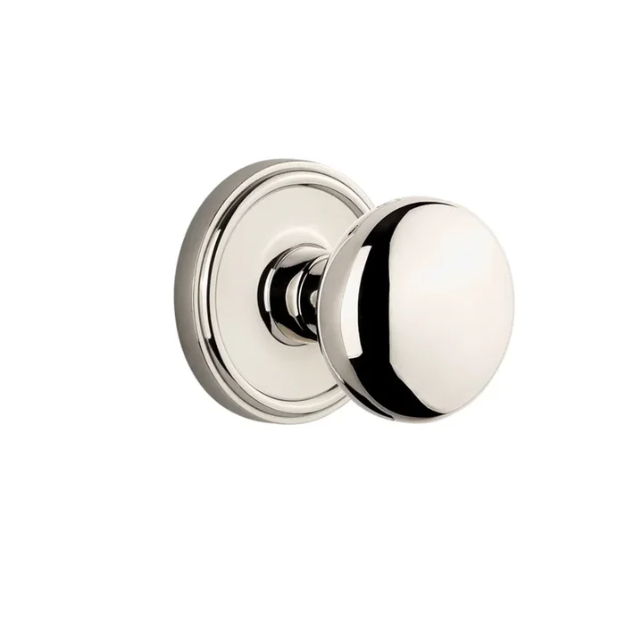 Georgetown Rosette with Fifth Avenue Knob – Polished Nickel