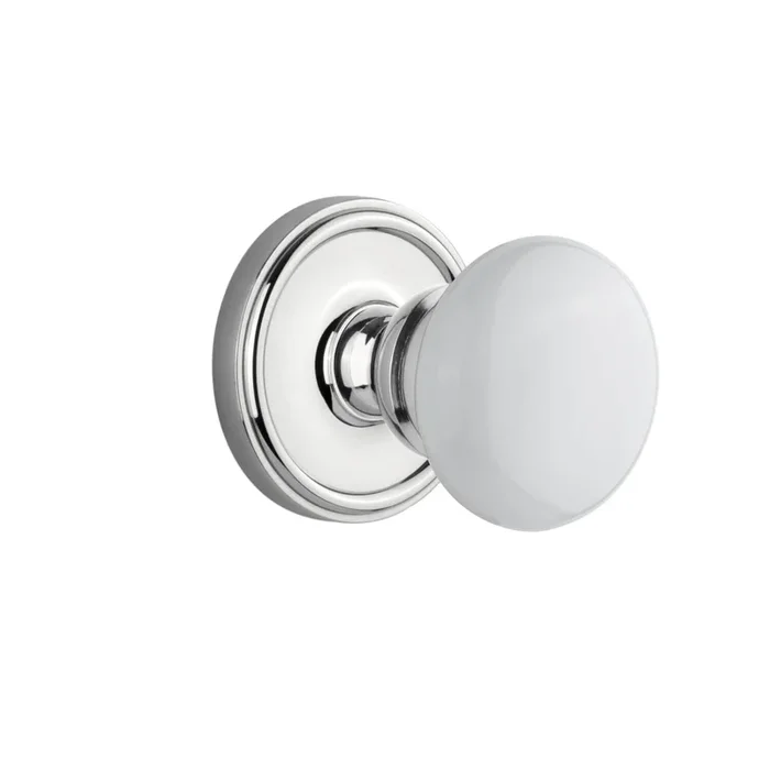Georgetown Rosette with Hyde Park Knob – Bright Chrome – Grandeur