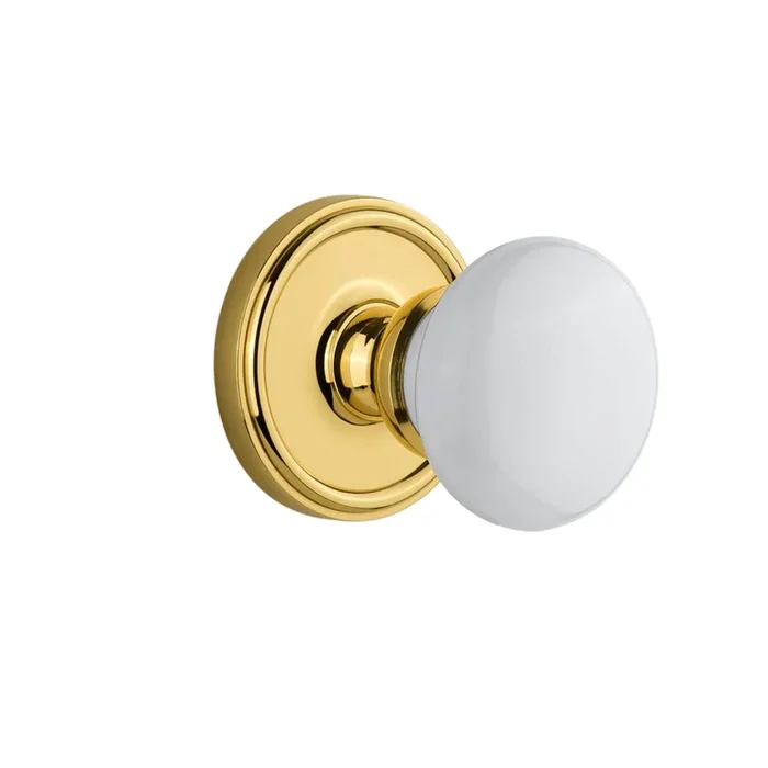 Georgetown Rosette with Hyde Park Knob – Lifetime Brass Double Dummy Door Hardware