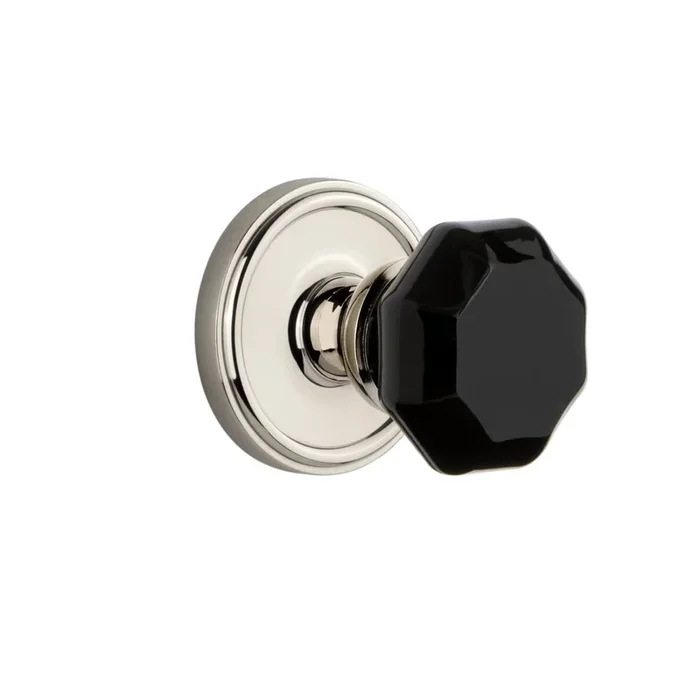 Georgetown Rosette with Lyon Knob in Polished Nickel – Passage Door Hardware