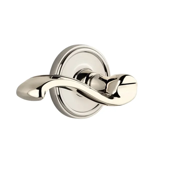 Georgetown Rosette with Portofino Lever in Polished Nickel – Privacy Door Hardware