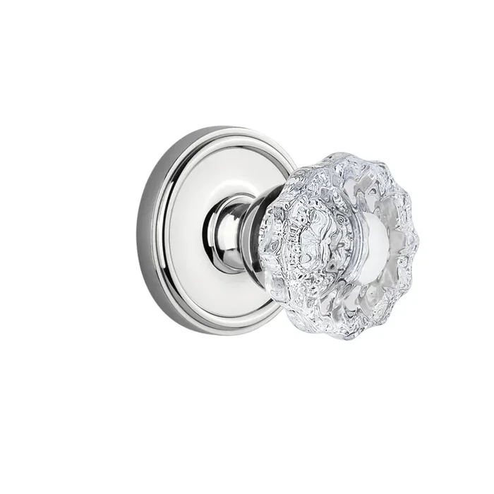 Georgetown Rosette with Versailles Crystal Knob – Bright Chrome Finish