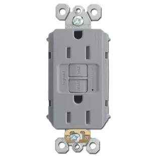 GFCI Electrical Outlet Tamper Resistant Self Test 15A – Gray