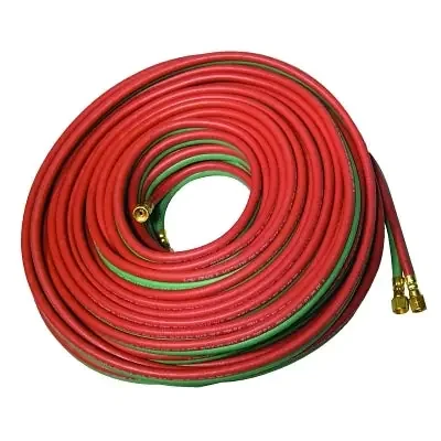Grade R Twin-Line Welding Hose, 3/8 in x 100 ft, BB Fittings, Acetylene and Oxygen