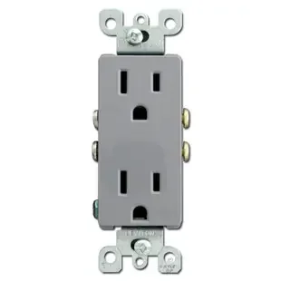 Gray 15A Decora Receptacle Outlets